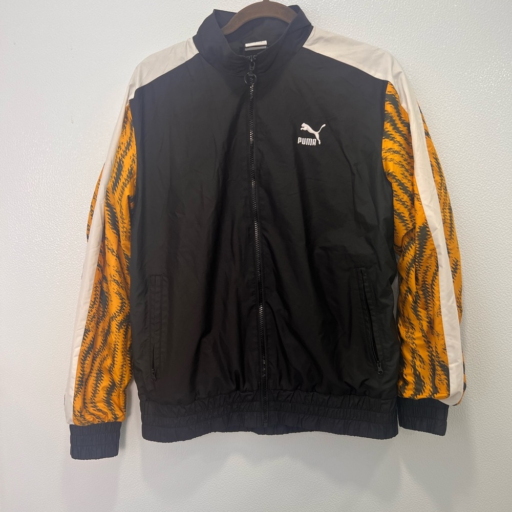PUMA Tiger Sleeve Track Jacket – Black/Yellow – Size Small